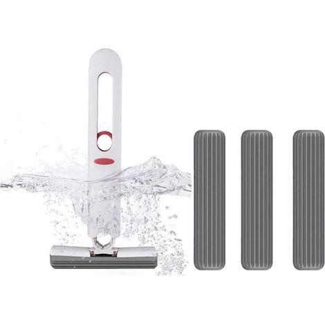 Mini Vadrouille De Nettoyage De Bureau Lavable À La Main,Balai Éponge Avec Fonction Essorage, Portable Mop Vadrouille De Nettoyage (1/4)