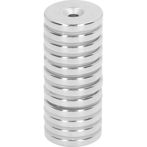 12 aimants puissants en néodyme 30x5mm avec trou central 5mm - Lot de 12 aimants ronds haute performance (1/5)