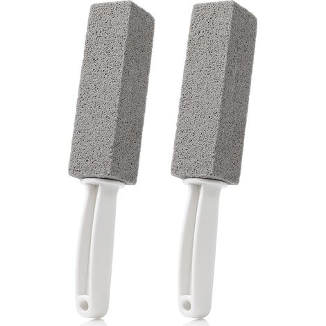 Cet ensemble comprend deux pierres de nettoyage pour toilettes avec poignées et une brosse de nettoyage, convenant à une utilisation dans les salles de bains, les cuisines et autres pièces. (1/3)