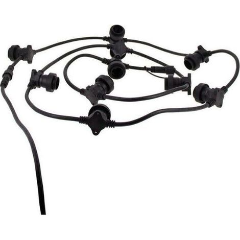Schwarze LED-Lichterkette, kompatibel mit E27-Glühbirnen, 5 m ausziehbar - GRL5230VB (1/5)