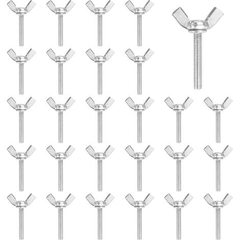 40 Pcs Vis Papillon M4x25mm Vis Papillon à Oreilles en Acier au Carbone Zingué, Vis De Fixation à Main pour la Maison, les Machines et les Équipements Électroniques (1/5)