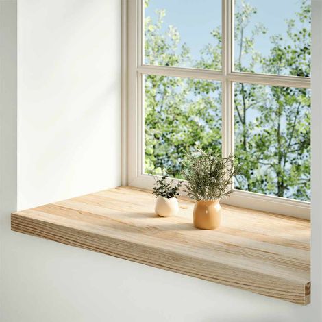 Appuis de fenêtre 2 pcs non traité 90x40x2 cm bois chêne massif