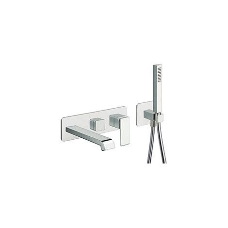Façade externe Quadri S Chromé bain douche mural 2 sorties - CRISTINA ONDYNA QS10251