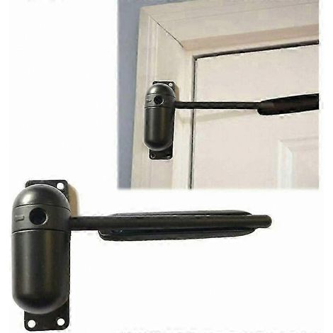 Robuster Türriegel aus Aluminiumguss, schwarze Ausführung, Sicherheitsfeder für Türen bis 68 kg, universell einsetzbar, keine Montageanleitung erforderlich (1/5)