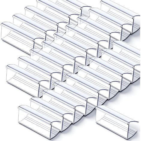 L'ensemble comprend 25 clips pour étiquettes transparentes, chacun d'environ 1 mm d'épaisseur (76 mm x 25 mm), et est livré avec du papier blanc. (1/5)