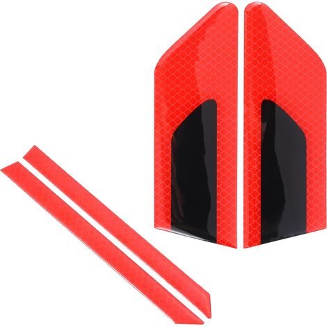 4Pcs Ruban Réfléchissant Puissant, Autocollant Réfléchissant Haute Intensité Pour Visibilité Nocturne, Bandes De Sécurité Et D'Avertissement Pour Voitures Camions RV SUV, Rouge (1/5)
