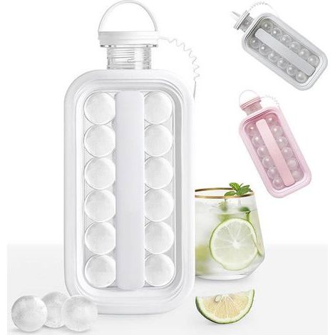 Ortviai Moule à glaçons pour bouteille de hockey sur glace, bouteille à glaçons, bouteille à boissons glacées, machine à glaçons pour camping-car, machine à glaçons extérieure (blanche) (1/4)