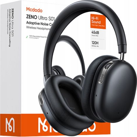 Cuffie wireless on-ear MCDODO Bluetooth 6.0 con microfono e cancellazione attiva del rumore (ANC) con autonomia di 120 ore. (1/5)