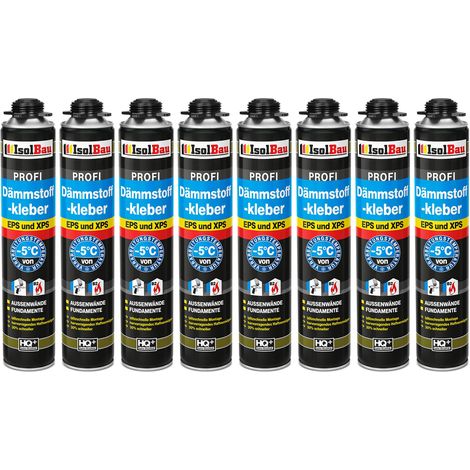 IsolBau Schaumkleber für Styropor XPS EPS Dämmstoffkleber 8 x 750 ml