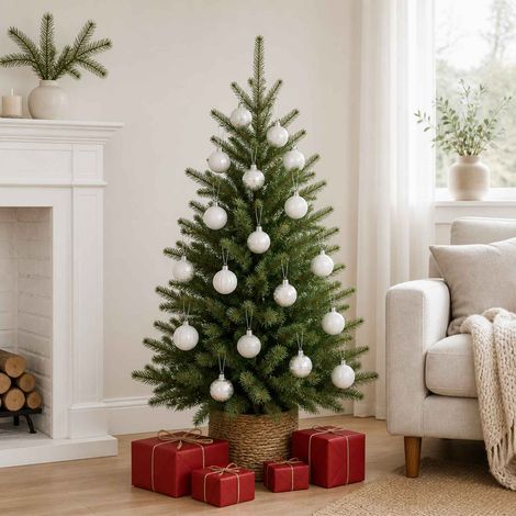 vidaXL Set di Palline di Natale 100 pz Bianco 4 cm Polistirolo (1/5)