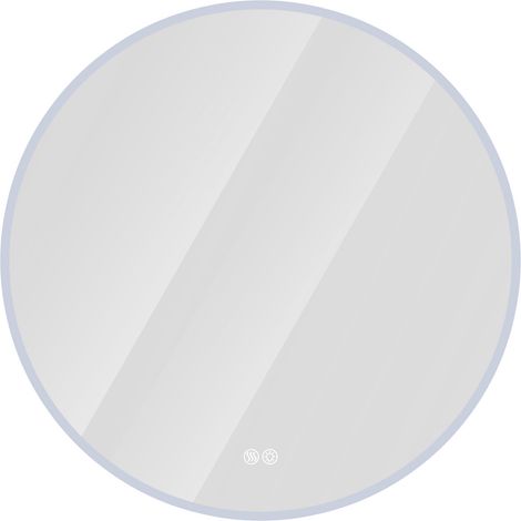 Miroir de salle de bain rond LED 80 cm avec éclairage réglable, anti-buée et fixation murale (1/5)