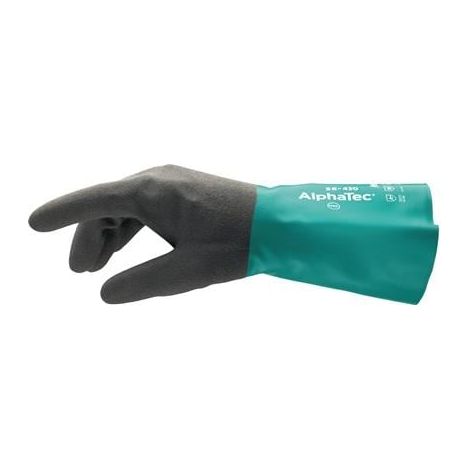Guanto di protezione chimica AlphaTec 58-430 Taglia 10 verde/grigio EN 388.EN 374.EN 1149 Kat.III (confezione da 12) (1/3)