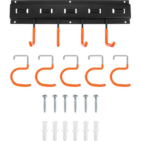 Porte-Outils de Jardin 8 x 41cm Support Mural Crochet Orange (1/5)