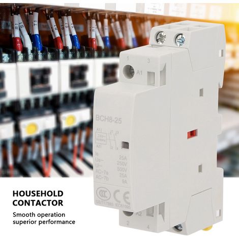 Contacteur AC maison rail DIN 2P 25A 24V 1NO 1NC 50/60Hz robuste (1/5)