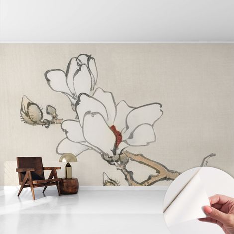 Papier peint autocollant adhésif avec imprimé motifs uniques apparence moderne Magnolias délicats 416x254 cm (1/5)