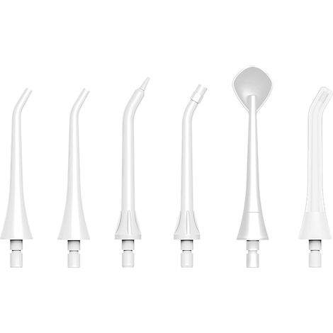 Jet dentaire classique de remplacement pour embout de jet d'eau dentaire alimenté par piles, 6 buses,compatible avec les irrigateurs buccaux TH2D4,Bianco