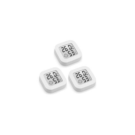Thermomètre Hygrometre Intérieur, 3PCS Mini LCD Thermomètre Hygromètre Digital à Haute Précision, Thermomètre d'intérieur Exterieur Mural Pour Maison Pour Maison, Bureau, Chambre Bébé, Couveuse Cave (1/5)