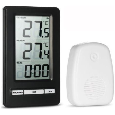 Drahtloses digitales LCD-Thermometer für den Innen- und Außenbereich zur Temperaturmessung (1/5)