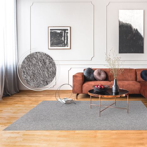 Paco Home Teppich Wohnzimmer Schlafzimmer Kurzflor Waschbar Melierte Optik Einfarbig Weich 160x220 cm, Grau