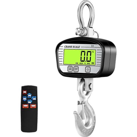 Balance numérique pour grue 1000 kg, précision 0,1 kg, écran LCD, crochet robuste, noir (1/5)