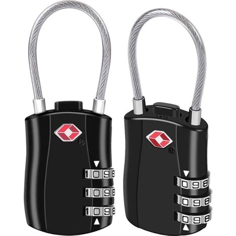Cadenas de valise - Cadenas de sécurité homologués TSA, cadenas de voyage à combinaison 3 chiffres en alliage de zinc - Lot de 2 (1/5)