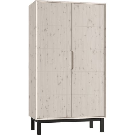 Armadio 2 ante Country marrone sbiancato 180cm