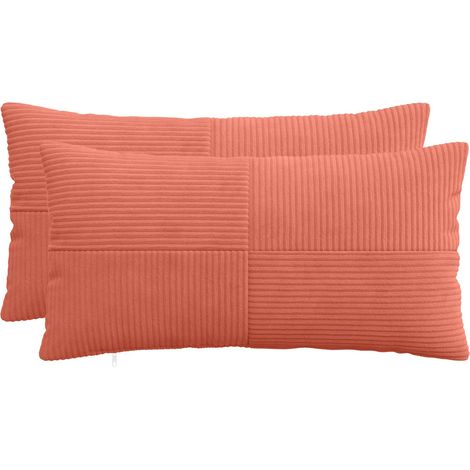 Kissenbezug 2 pcs ALMELO Rot-Orange 40 x 80 cm Cord vidaXL