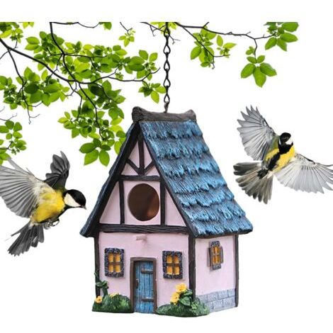 Vogelhaus in Zugform aus Kunstharz, hängendes und wasserdichtes Vogelhaus für den Außenbereich, dekoratives Kolibrihaus für Vögel (1/5)