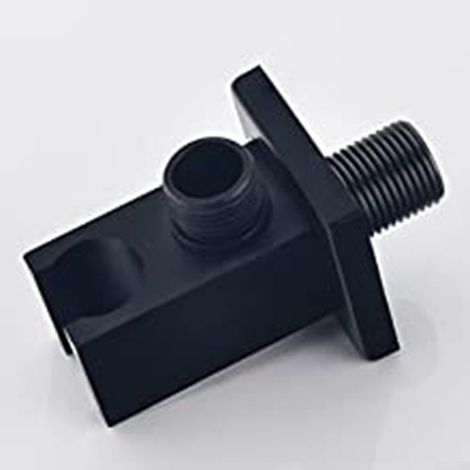 Coude de sortie de douche en laiton avec support mural pour douchette et filetage standard G 1/2 pouce pour raccordement au flexible et au tuyau de douche (1/5)