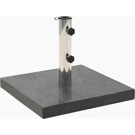 Base quadrata per ombrellone 45 x 45 x 5 cm robusta e stabile per uso esterno finitura granito nero opaco 020045906