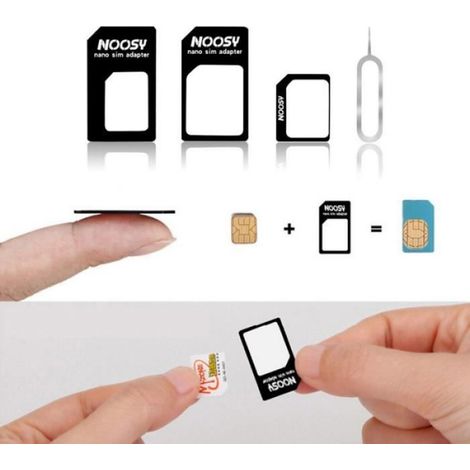 Adaptateur de carte Sim 4 en 1, kit avec broche de carte, plateau de carte Micro Sim Standard pour convertisseur de carte [1D3F32A]
