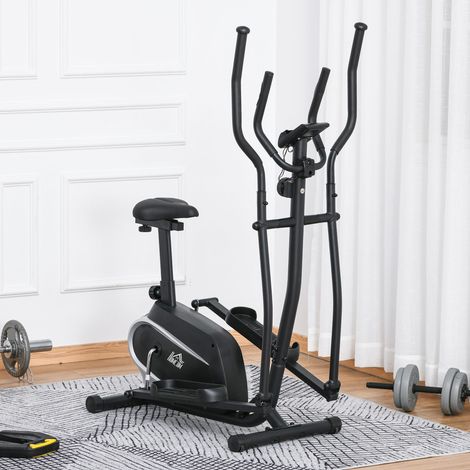 Magnetischer Heimtrainer mit LCD-Bildschirm, 8 Widerstandsstufen und verstellbarem Sitz, 103 x 62 x 151 cm, Schwarz