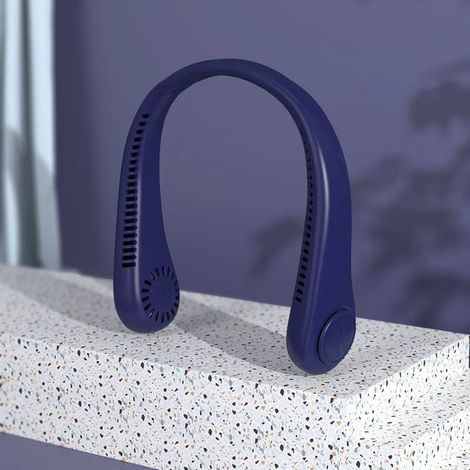 Ventilateur collier pliable, format mini, corps en plastique – banque d’alimentation USB – fonctionnement silencieux, pliable, léger et maniable – idéal pour bureau, table de travail, extérieur, voyag