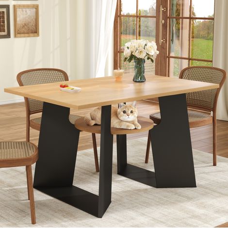 Mesa comedor con zona para mascotas y balda natural OKMYHOME (1/5)