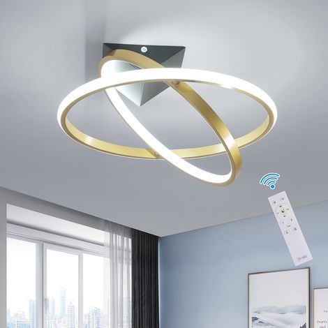 COMELY Plafonnier LED Rond en Aluminium, Noir et Or, 41 cm, 32W, Variation de Lumière avec Télécommande (Réglable), 220V, Pour Salon, Chambre, Bureau (1/5)