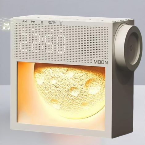 Reveil Simulateur D'aube, Veilleuse Et Reveil, Simulateur D Aube  3 Niveaux De Luminosité, Réveil Lumineux avec Lumière Du Jour, 20 Sons Naturels, Veilleuse Réglable – Idéal pour La Chambre. (1/5)