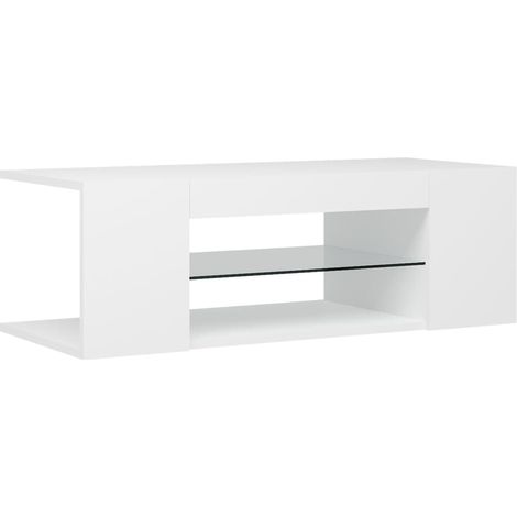 Mobile TV multimediale scaffale per televisione televisore buffet sala da pranzo soggiorno camera da letto con luci a LED 90 x 39 x 30 cm bianco 020026627