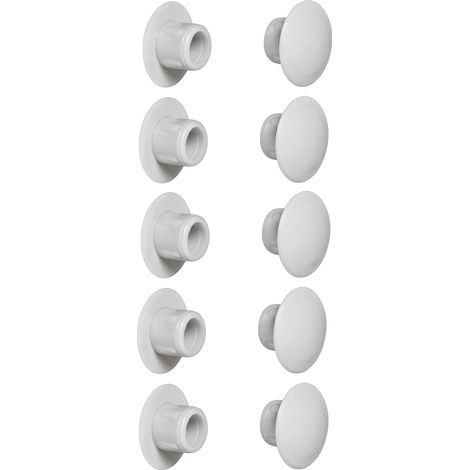 cyclingcolors 10x tappo chiusura plastica nero bianco grigio marrone mobili inserto cappuccio copriforo fori (Ø8.5mm/grigio chiaro RAL 7035) (1/2)