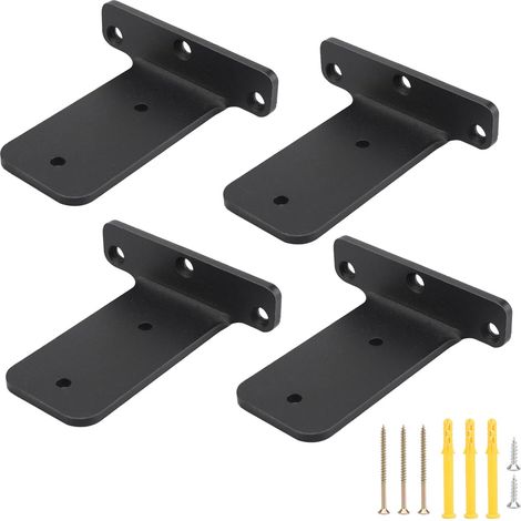 Lot de 4 supports d'étagère avec vis épaisses, invisibles, supports de poignée disponibles des deux côtés avec (100 mm) (1/5)