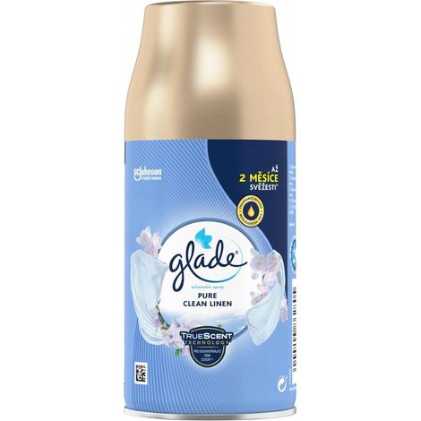 GLADE Pure Clean Linen - Ricarica per deodorante automatico per ambienti, 269 ml - fino a 60 giorni di freschezza (1/2)