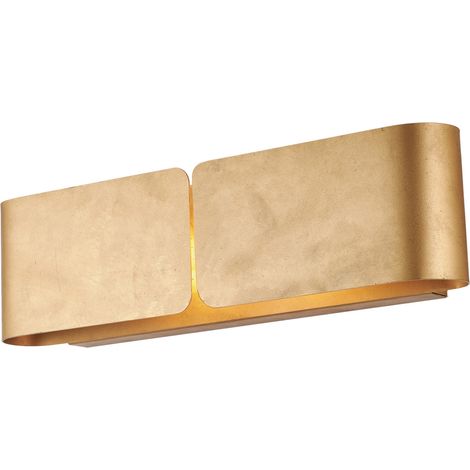 Applique con diffusore taglio laser in ferro laccato bianco con decorazione oro antico 2 luci (1/3)