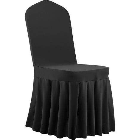 Housse de chaise noire extensible, lot de 30, polyester et spandex, pour mariage, banquet, réception, s'adapte aux chaises jusqu'à 51 x 45 x 95 cm. (1/5)