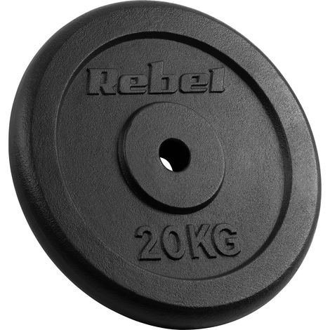 Piastra in ghisa da 20 kg, foro da 31 mm, classica REBEL ACTIVE (1/5)