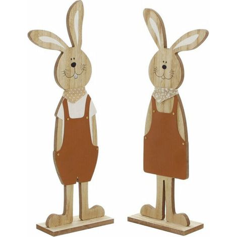 Large rabbit ornaments, children's room decoration set, 43cm tall, set of two styles, 223264, wooden (1/5)