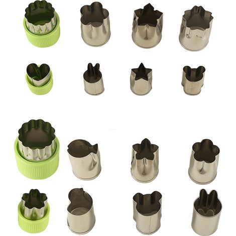 Emporte-pièce - En Acier Inoxydable 430 - Formes Fleur Et Animal - Pour Légumes Biscuits Et Pâtisserie - Lot De 6 (1/5)