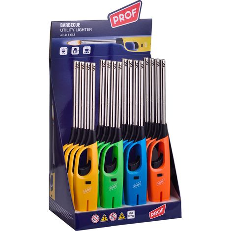 Set 16 Accendigas Ricaricabili H27,7 cm con Regolatore di Fiamma Vari Colori (1/5)
