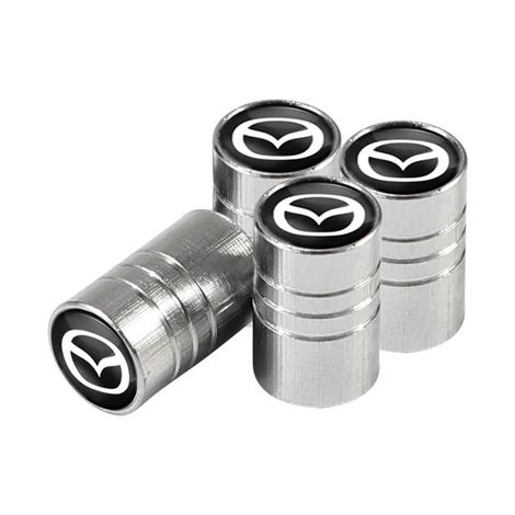 (Argent pour) 4 bouchons de valve de pneu en alliage d'aluminium pour voiture, compatibles avec MS 6 3 CX5 5 2 323 CX7 CX3 CX9 Axela Demio Atenza MX30 CX30 MX5 RX8 RX7 (1/5)