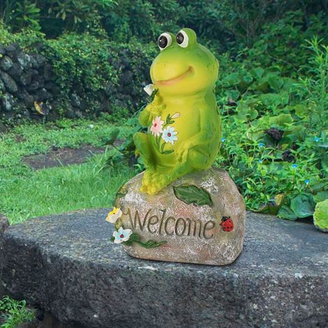 Figurine décorative de grenouille en résine pour jardin, piscine ou étang. (1/5)