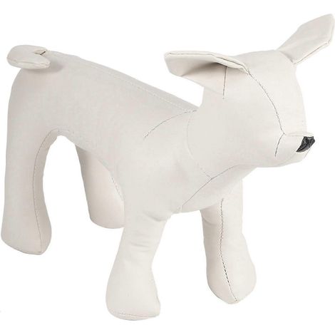 Mannequin de chien en cuir, pose debout, modèle de jouet pour animalerie, mannequin blanc S (1/5)