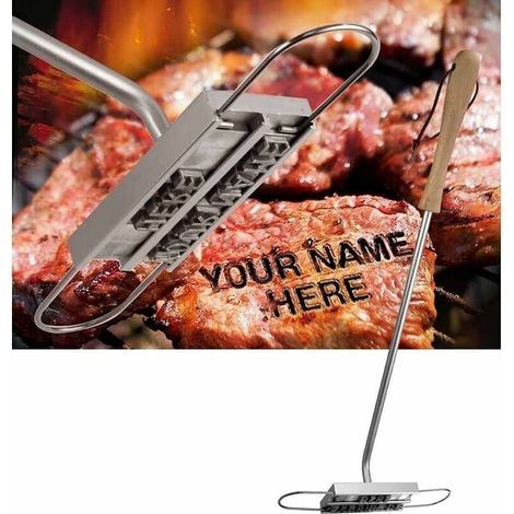 BBQ Barbecue Grill Branding Iron with 55 Removable Letters DIY Meat Steak Burger BBQ Tool Set, (1/5)